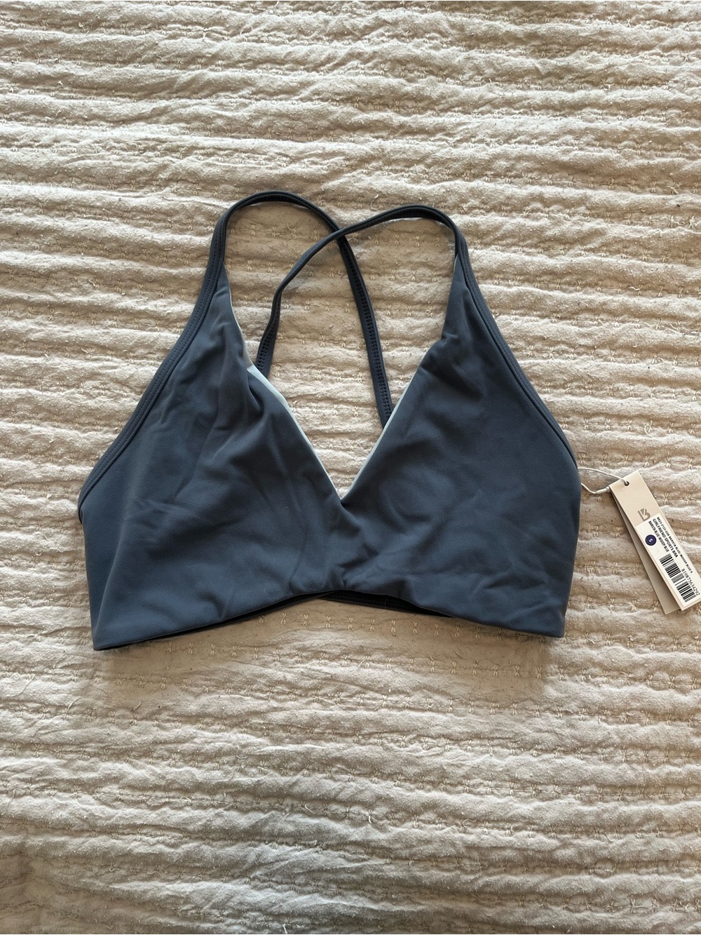 BuffBunny Girlfriend Reversible Sports Bra - Barista Blue and Moody Blue